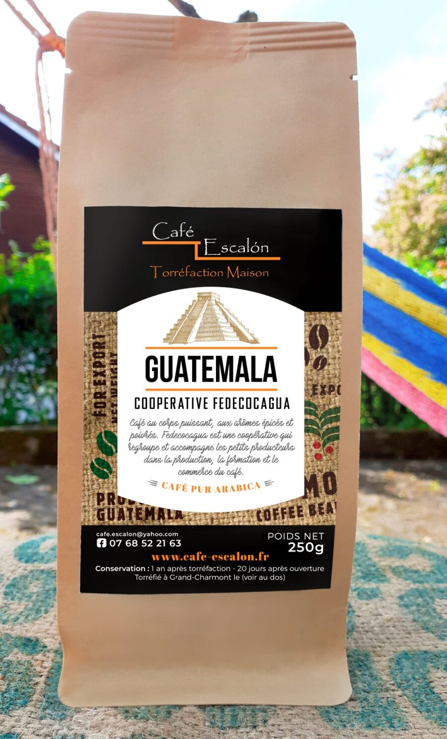 mockup du produit de café escalon vendu en ligne